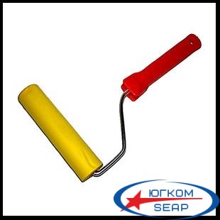 Валик прижимной  для обоев резиновый желтый, 150 мм (02983) - 20236