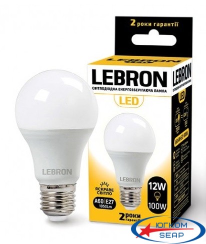 LED лампа Lebron L-A60, 12W, Е27, 4100K (00-10-16) - 23465
