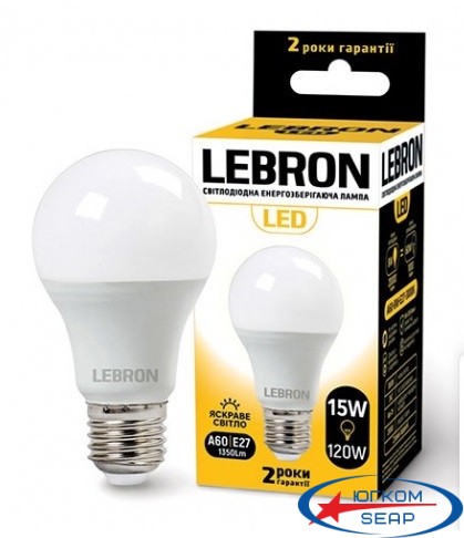 LED лампа Lebron L-A65, 15W, Е27, 4100K  (00-10-20)