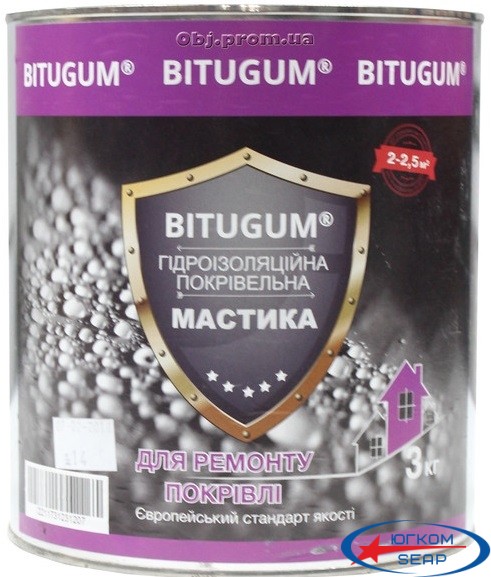 Мастика гідроізоляційна покрівельна BITUGUM (3кг) - 22796