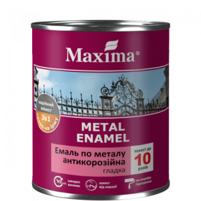 Емаль антикорозійна по металу 3в1, гладка Maxima чорний  0,75 л