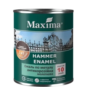 Емаль антикорозійна по металу 3в1, молоткова Maxima бронза 0,75 кг