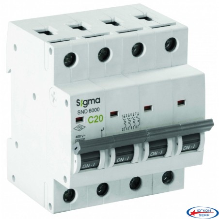 Автоматичний вимикач SIGMA 6кА, 4Р, 40А 