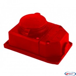 Розетка настінна з/з, 16А, каучук, (IP44), червона, Mutlusan 010 083 520296)