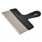 Шпатель нержавіючий з пластмасовою ручкою, 150 мм, зуб 6х6 мм