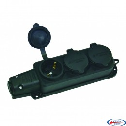 Колодка 3 гнізда з/з, 16А, каучук, (IP44), Mutlusan (010 083 500293).